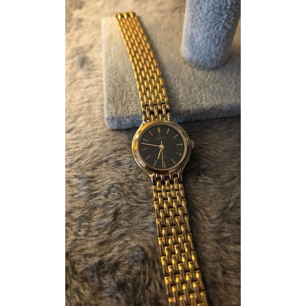 Berenger Classic Timepieces Vintage Quartz Women's Gold Watch Black